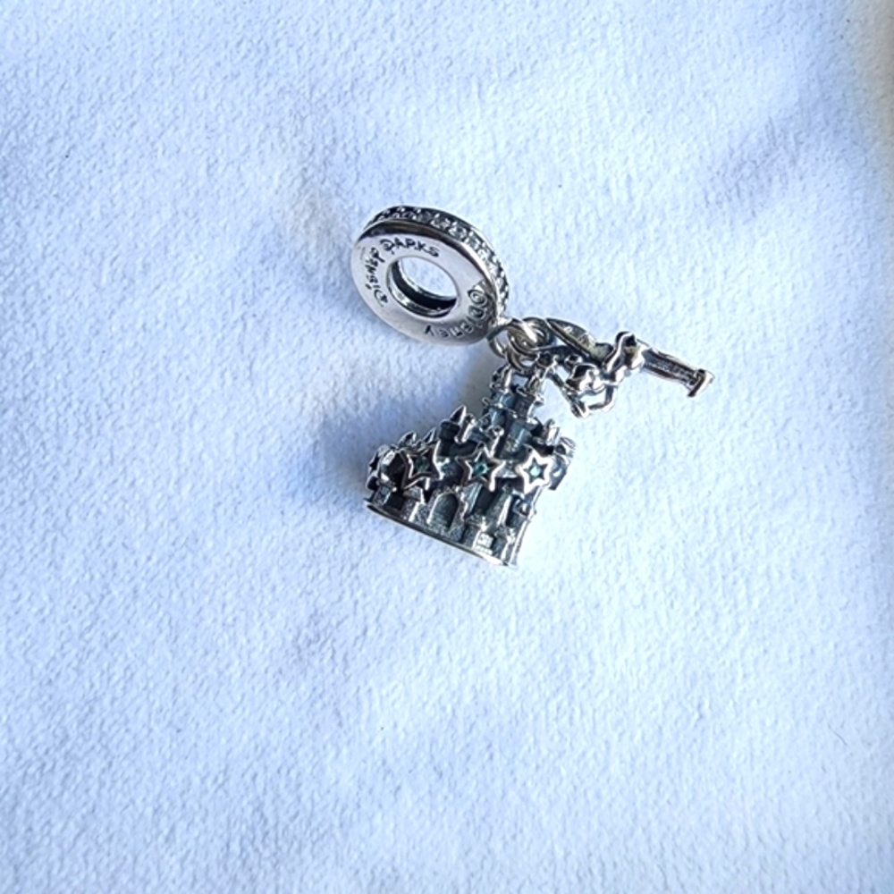 New Disney Tinker Bell & Disney Castle silver dangle charm for Pandora bracelet